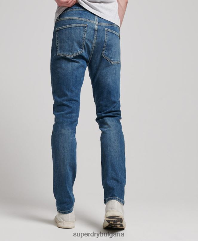 Superdry облекло N00H1207 син мъже тънки дънки от органичен памук