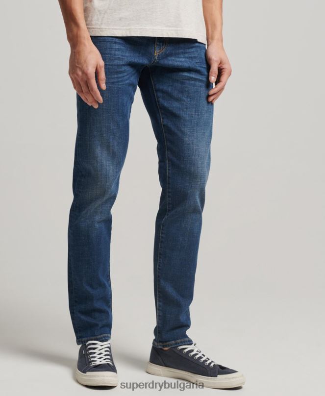Superdry облекло N00H1209 син мъже тънки дънки от органичен памук