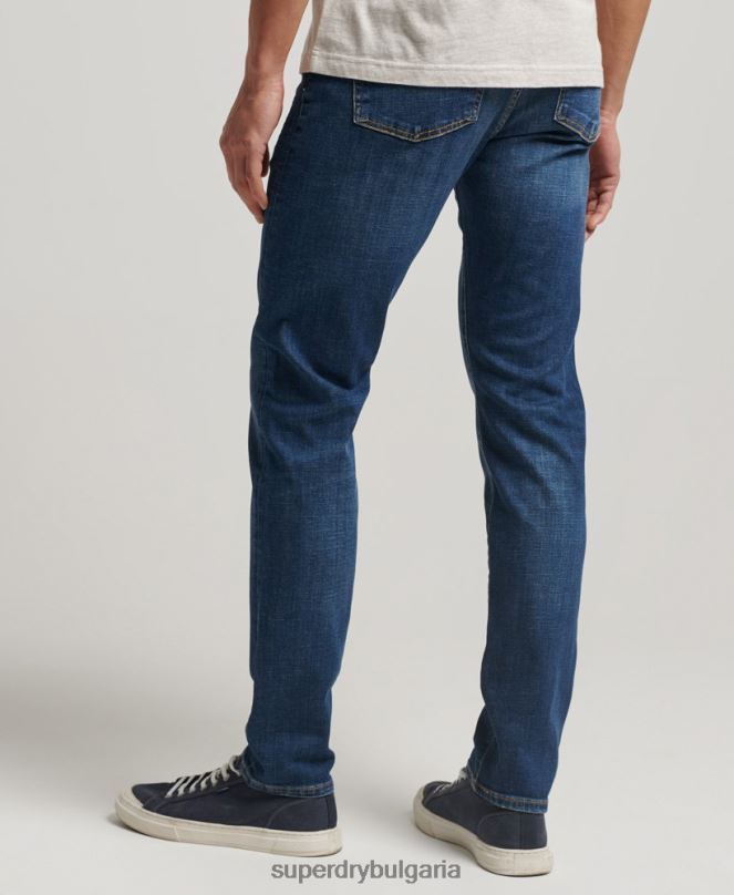 Superdry облекло N00H1209 син мъже тънки дънки от органичен памук