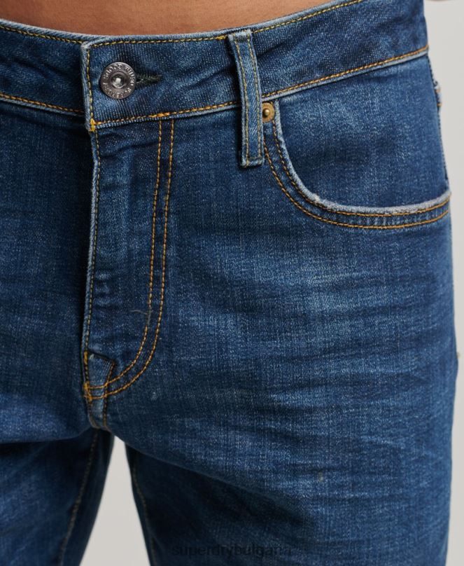 Superdry облекло N00H1209 син мъже тънки дънки от органичен памук