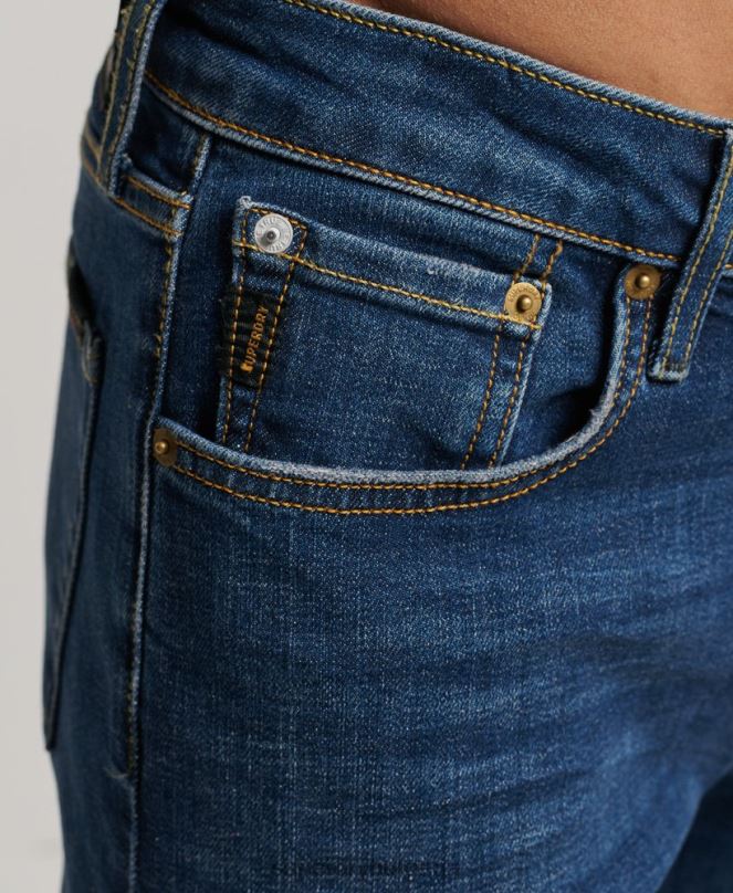 Superdry облекло N00H1209 син мъже тънки дънки от органичен памук