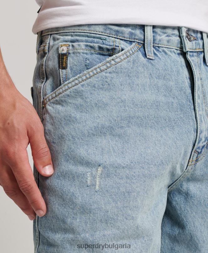 Superdry облекло N00H1211 светло синьо мъже дърводелски дънки от органичен памук