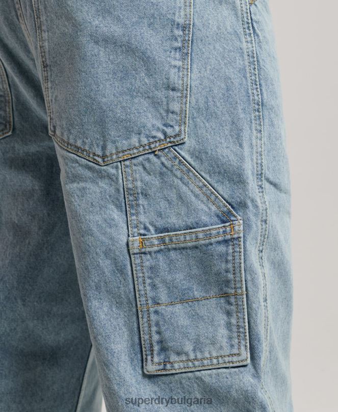 Superdry облекло N00H1211 светло синьо мъже дърводелски дънки от органичен памук