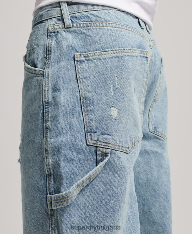 Superdry облекло N00H1211 светло синьо мъже дърводелски дънки от органичен памук