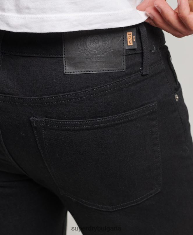 Superdry облекло N00H1212 черен мъже тънки дънки от органичен памук