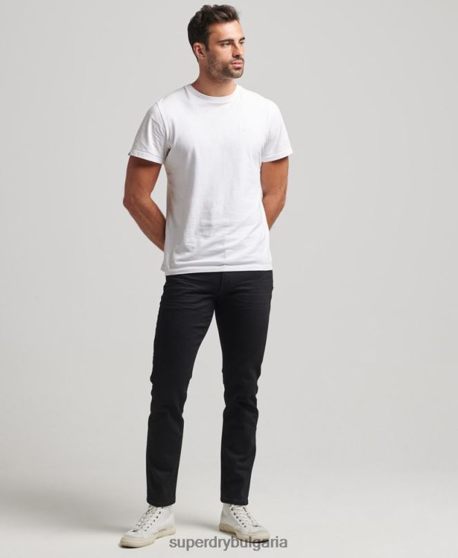 Superdry облекло N00H1212 черен мъже тънки дънки от органичен памук