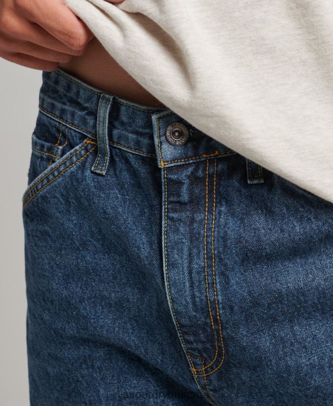 Superdry облекло N00H1215 тъмно синьо мъже дърводелски дънки от органичен памук
