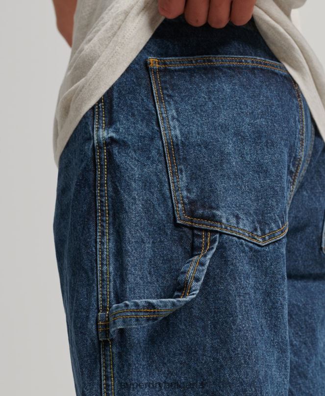 Superdry облекло N00H1215 тъмно синьо мъже дърводелски дънки от органичен памук