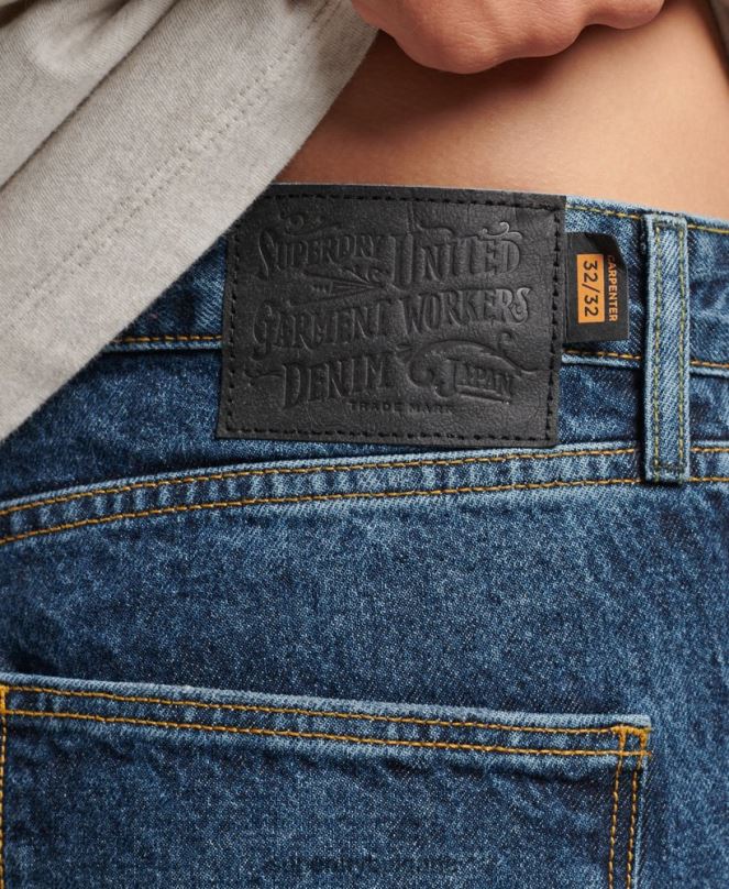 Superdry облекло N00H1215 тъмно синьо мъже дърводелски дънки от органичен памук