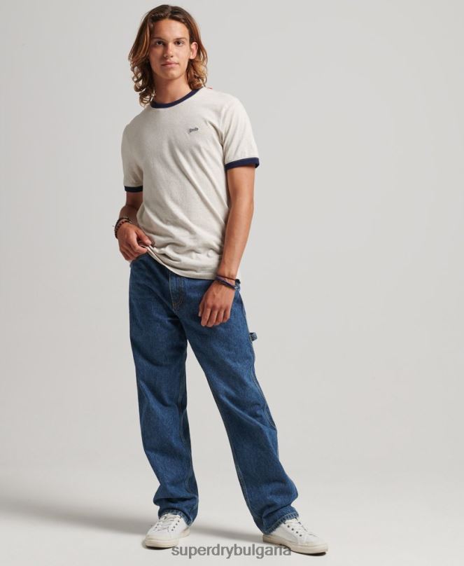 Superdry облекло N00H1215 тъмно синьо мъже дърводелски дънки от органичен памук