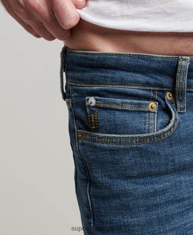 Superdry облекло N00H1218 син мъже ретро тесни дънки