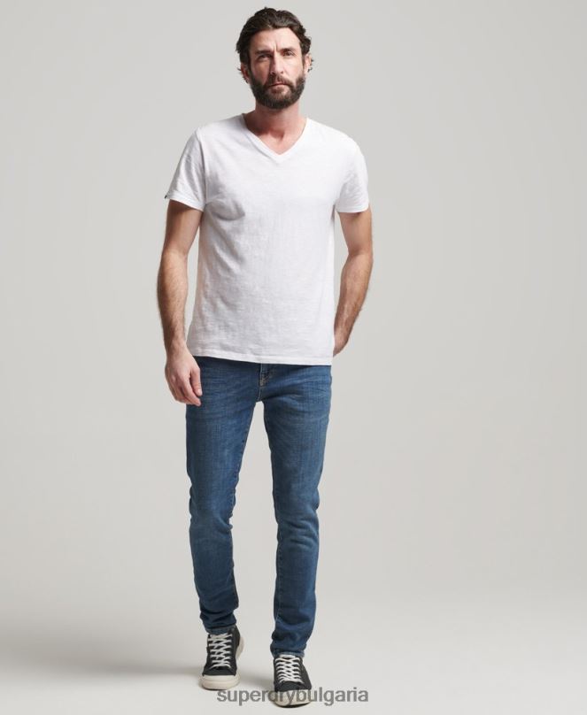 Superdry облекло N00H1218 син мъже ретро тесни дънки