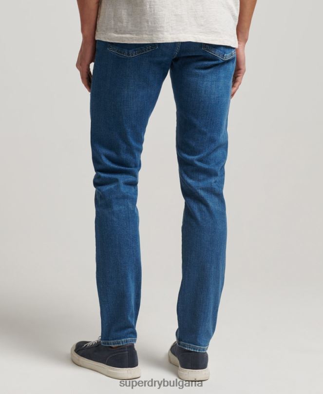 Superdry облекло N00H1220 светло синьо мъже тънки дънки от органичен памук