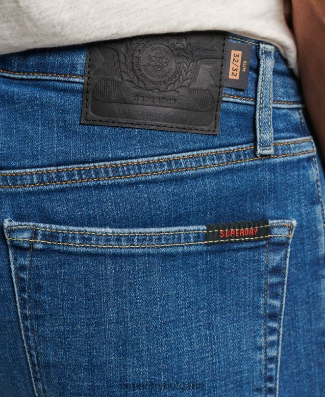 Superdry облекло N00H1220 светло синьо мъже тънки дънки от органичен памук