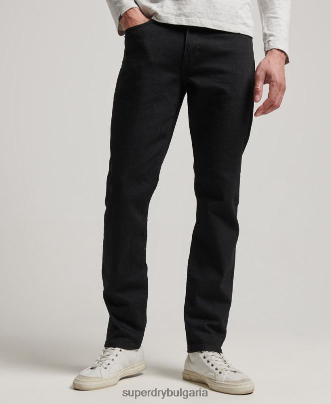 Superdry облекло N00H1222 черен мъже тънки прави дънки от органичен памук