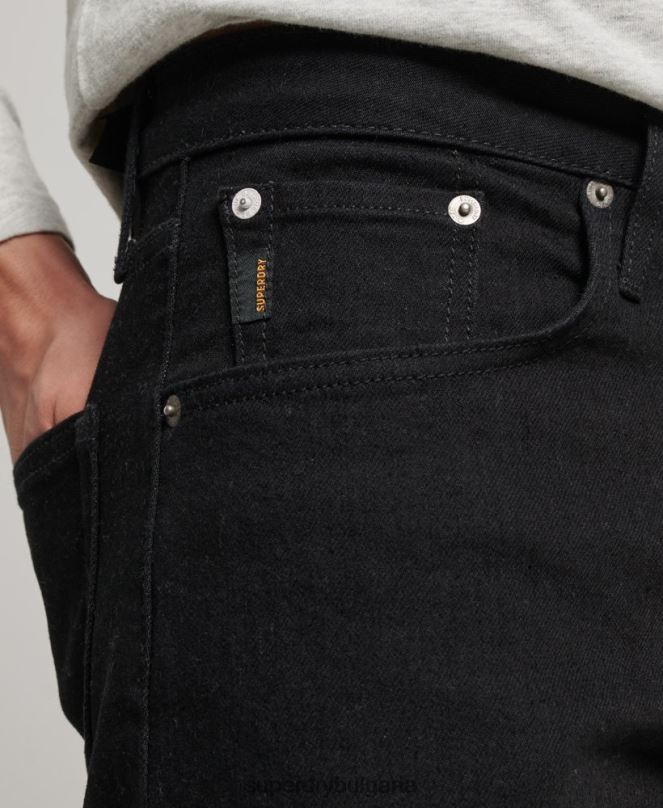 Superdry облекло N00H1222 черен мъже тънки прави дънки от органичен памук