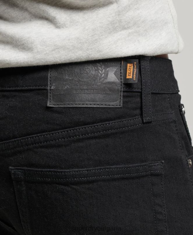 Superdry облекло N00H1222 черен мъже тънки прави дънки от органичен памук