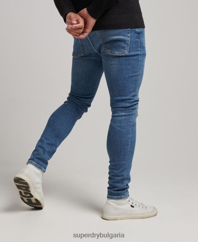 Superdry облекло N00H1223 светло синьо мъже ретро тесни дънки