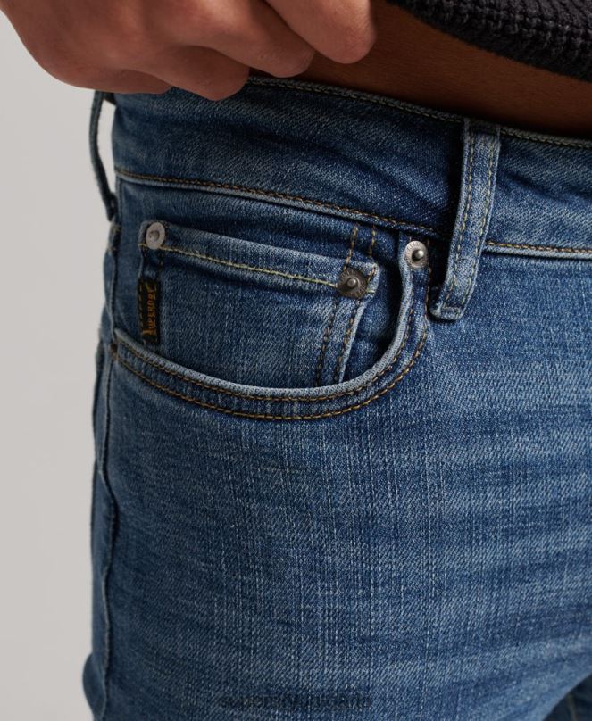 Superdry облекло N00H1223 светло синьо мъже ретро тесни дънки
