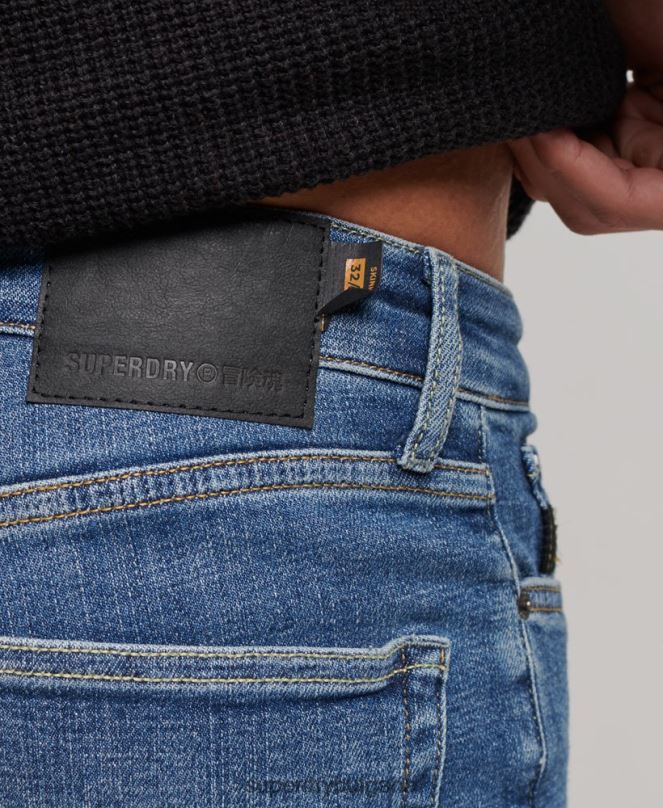 Superdry облекло N00H1223 светло синьо мъже ретро тесни дънки