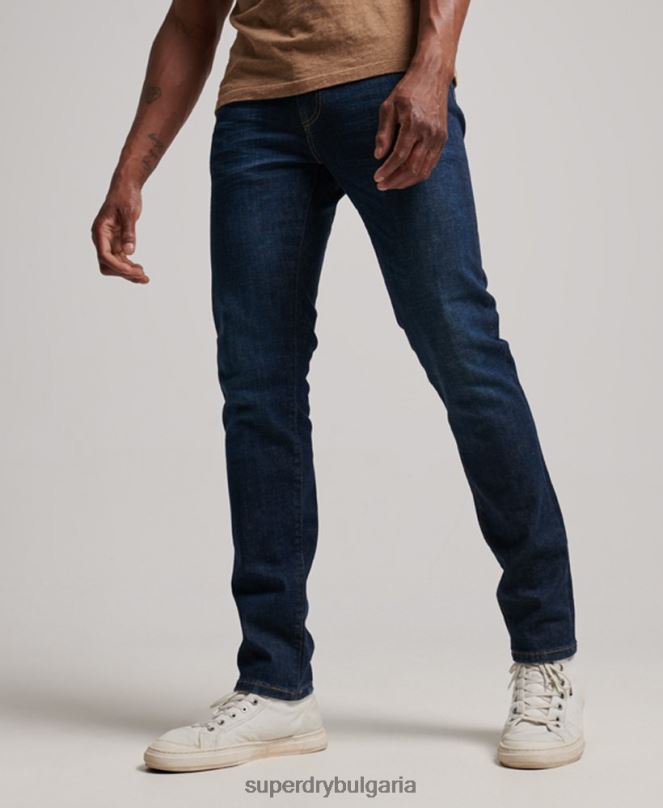 Superdry облекло N00H1224 син мъже тънки дънки от органичен памук