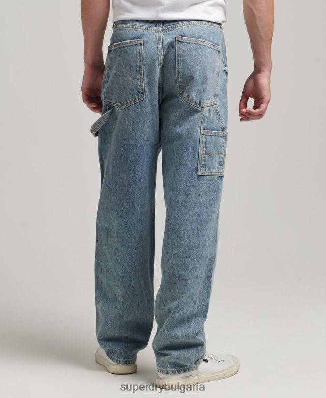 Superdry облекло N00H1226 светло синьо мъже дърводелски дънки от органичен памук