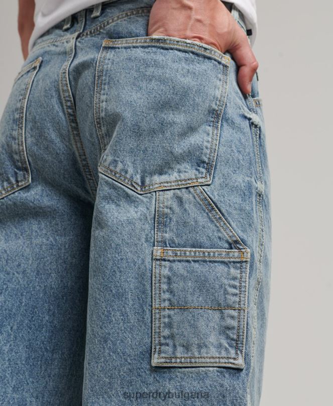 Superdry облекло N00H1226 светло синьо мъже дърводелски дънки от органичен памук