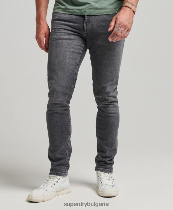 Superdry облекло N00H1230 сиво мъже тънки дънки от органичен памук