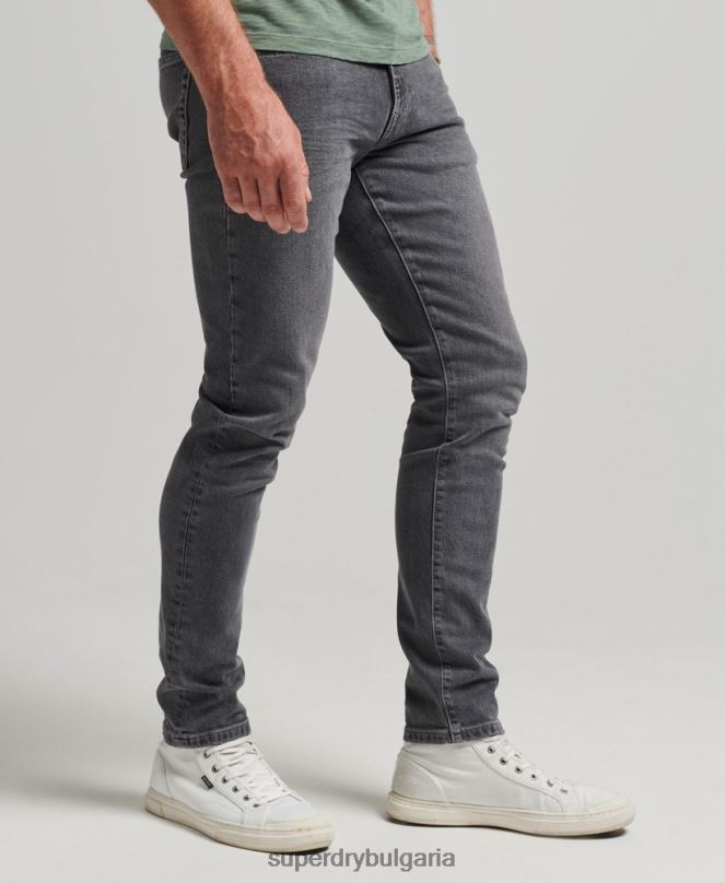 Superdry облекло N00H1230 сиво мъже тънки дънки от органичен памук
