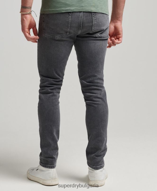 Superdry облекло N00H1230 сиво мъже тънки дънки от органичен памук