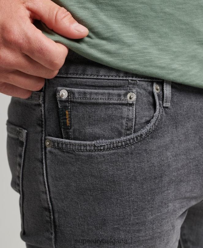 Superdry облекло N00H1230 сиво мъже тънки дънки от органичен памук