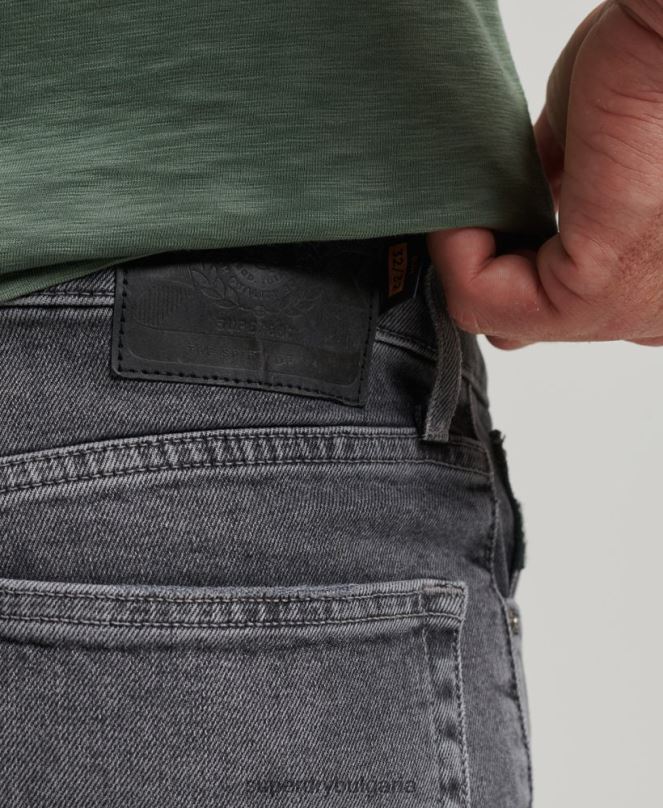 Superdry облекло N00H1230 сиво мъже тънки дънки от органичен памук