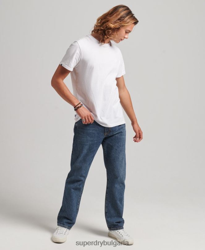 Superdry облекло N00H1232 тъмно синьо мъже прави дънки от органичен памук