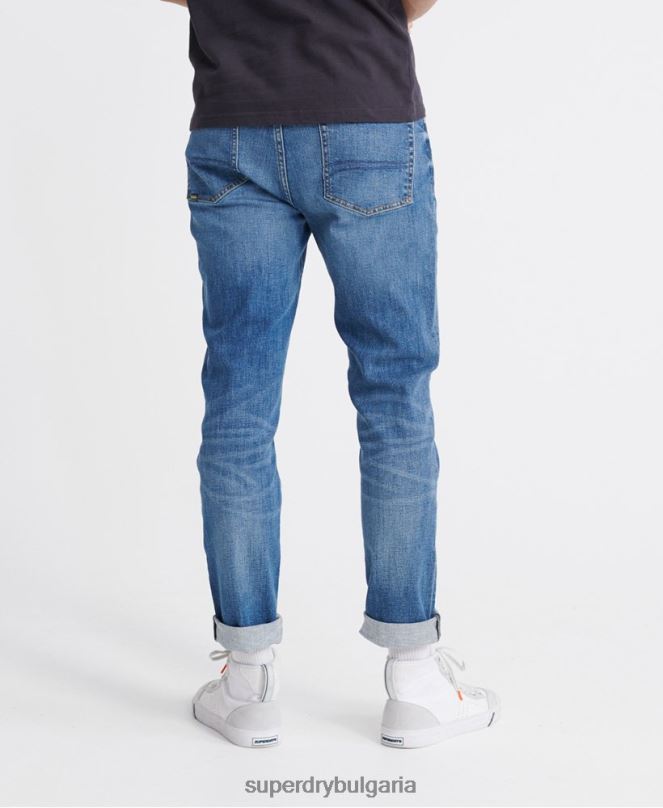 Superdry облекло N00H1235 светло синьо мъже 03 тънки дънки Tyler