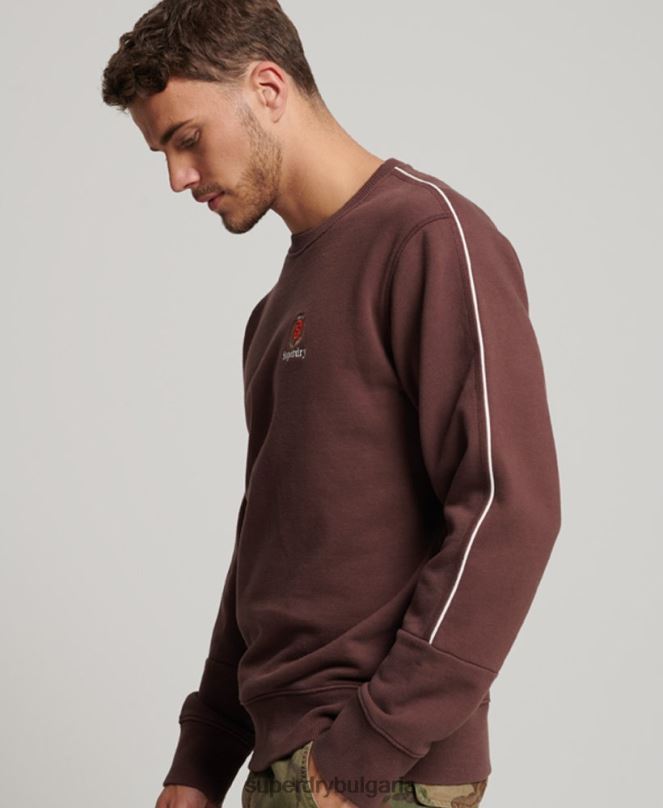 Superdry облекло N00H117 кафяво мъже кодово наследство екипаж суичър