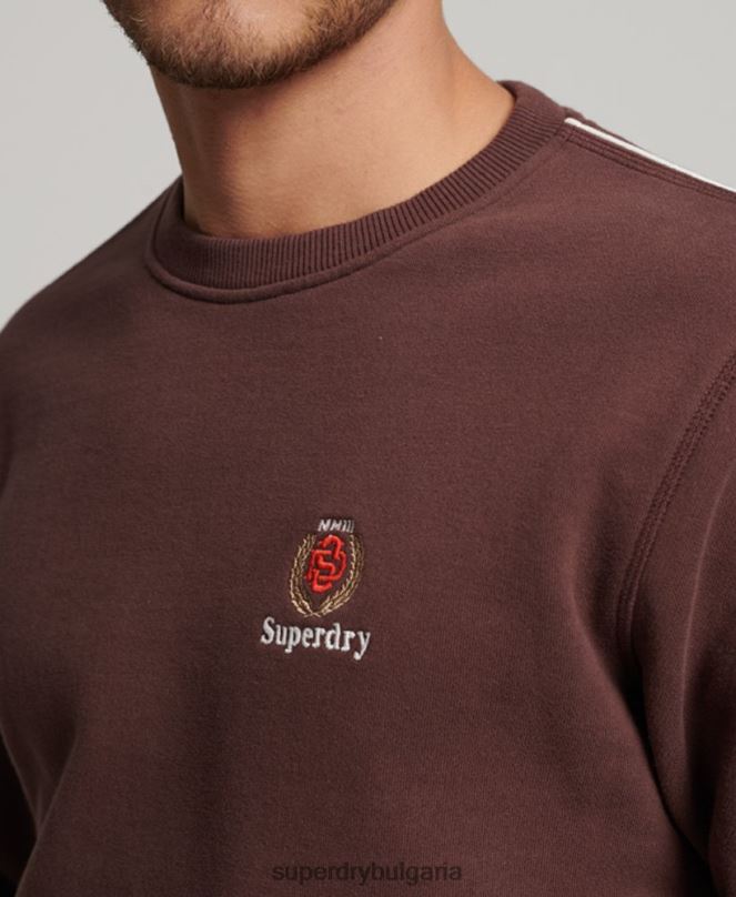 Superdry облекло N00H117 кафяво мъже кодово наследство екипаж суичър