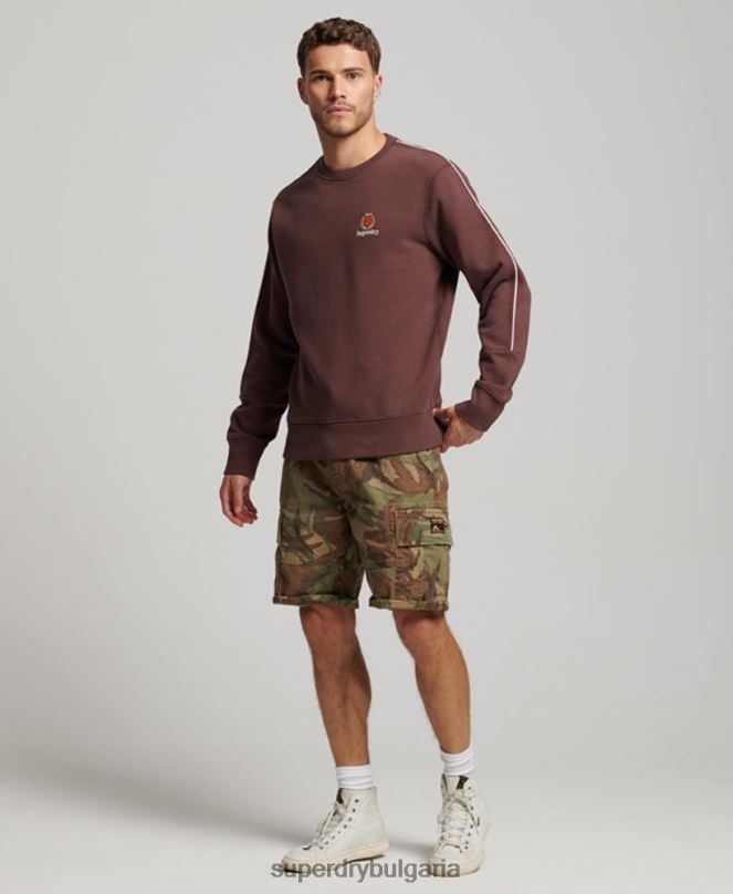 Superdry облекло N00H117 кафяво мъже кодово наследство екипаж суичър