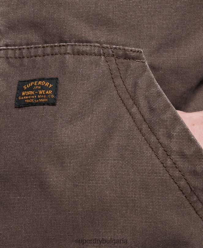Superdry облекло N00H25 кафяво мъже работно облекло качулка