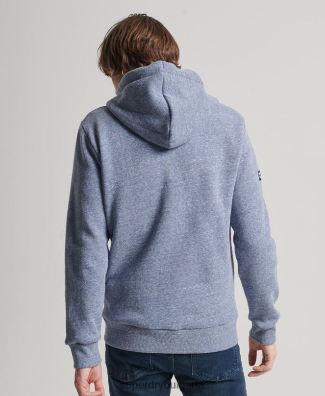 Superdry облекло N00H39 син мъже суичър с ретро лого в тон с цип