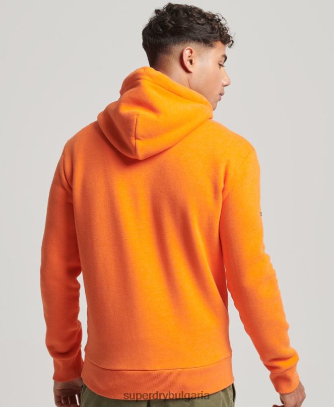 Superdry облекло N00H464 оранжево мъже винтидж качулка с лого cali