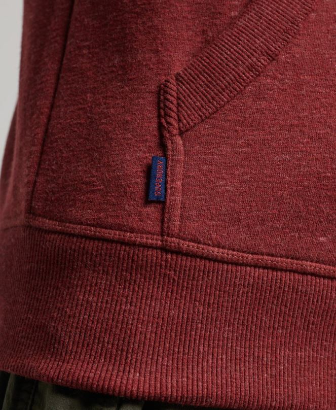 Superdry облекло N00H469 червен мъже ретро суичър с цип с бродирано лого