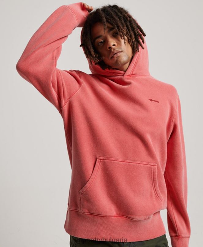 Superdry облекло N00H483 червен мъже ретро изпрана качулка