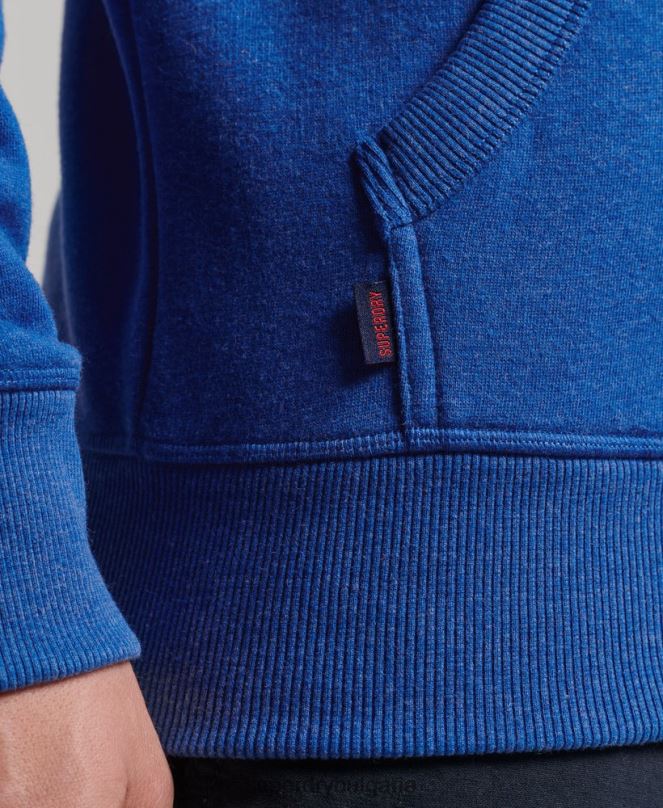 Superdry облекло N00H494 син мъже ретро суичър с цип с бродирано лого