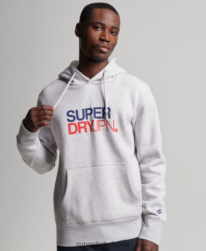 Superdry облекло N00H495 сиво мъже код спортно облекло качулка