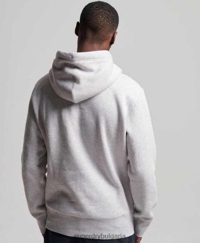 Superdry облекло N00H495 сиво мъже код спортно облекло качулка