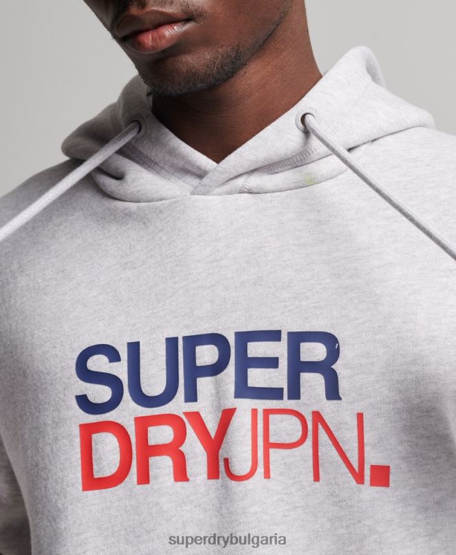 Superdry облекло N00H495 сиво мъже код спортно облекло качулка