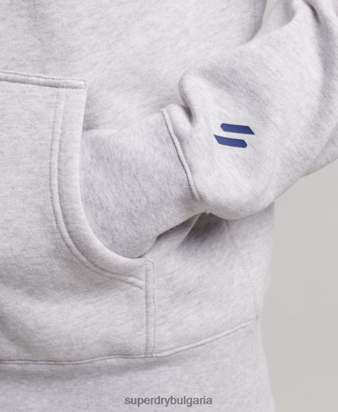 Superdry облекло N00H495 сиво мъже код спортно облекло качулка