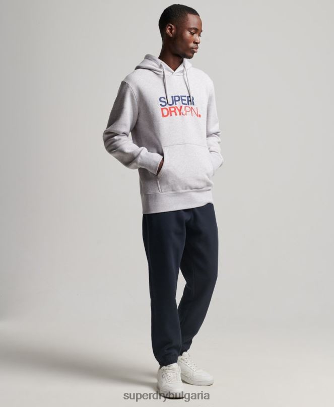 Superdry облекло N00H495 сиво мъже код спортно облекло качулка