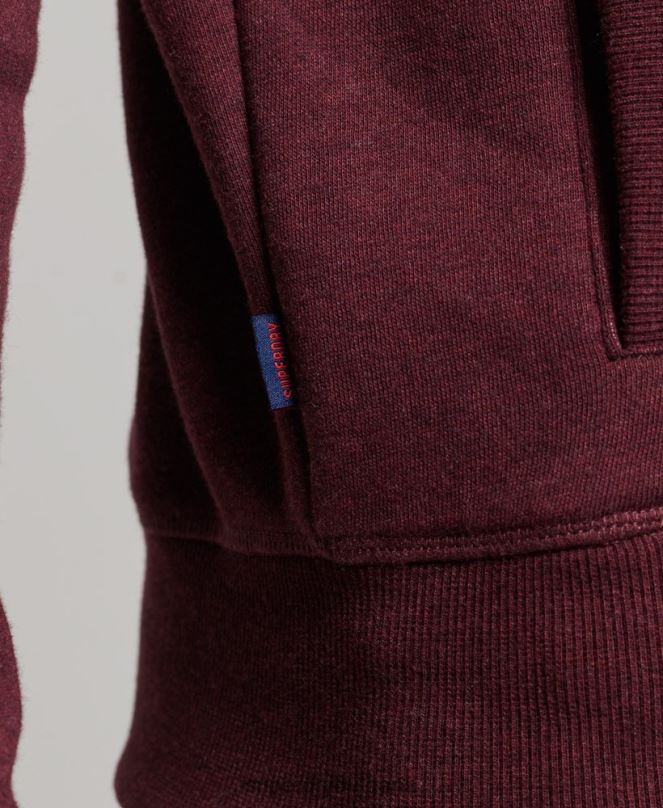 Superdry облекло N00H4989 червен мъже горнище с цип и ретро лого от органичен памук