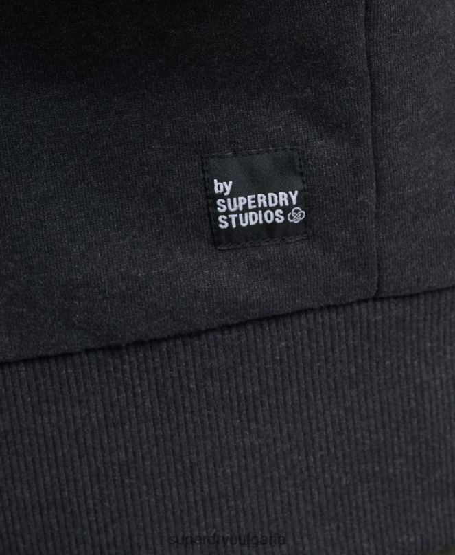 Superdry облекло N00H4991 черен мъже рециклирана микро странична качулка